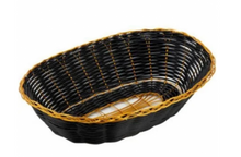 Load image into Gallery viewer, Winco, Black/Gold Poly Woven Baskets (Pack of 12, Various Sizes)