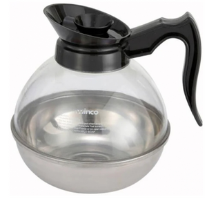 Winco, Coffee Decanter/Pot with Stainless Steel Base (Black/Orange Top)