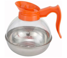 Load image into Gallery viewer, Winco, Coffee Decanter/Pot with Stainless Steel Base (Black/Orange Top)
