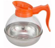 Load image into Gallery viewer, Winco, Coffee Decanter/Pot with Stainless Steel Base (Black/Orange Top)