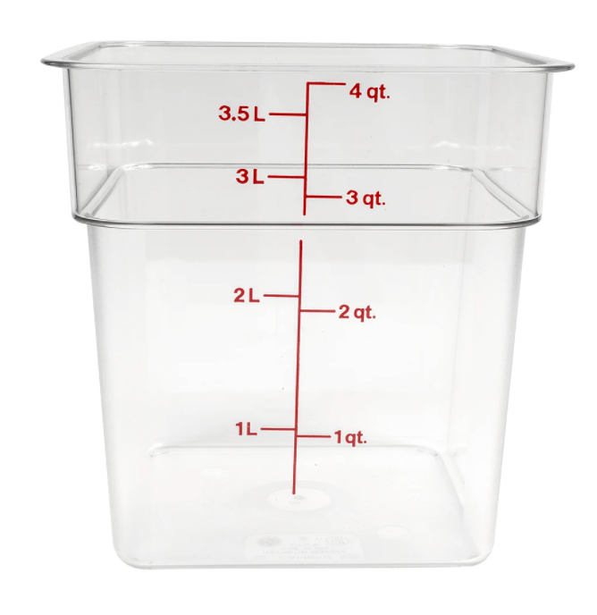 Thunder Group, 4 Quart Clear Polycarbonate Square Storage Container