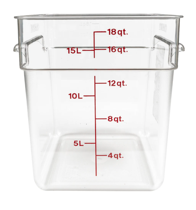Thunder Group, 18 Quart Clear Polycarbonate Square Storage Container