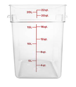 Thunder Group, 22 Quart Clear Polycarbonate Square Storage Container