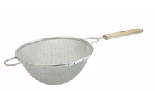 Load image into Gallery viewer, Winco, Tinned Double Mesh Flat Handle Strainer (Various Sizes)