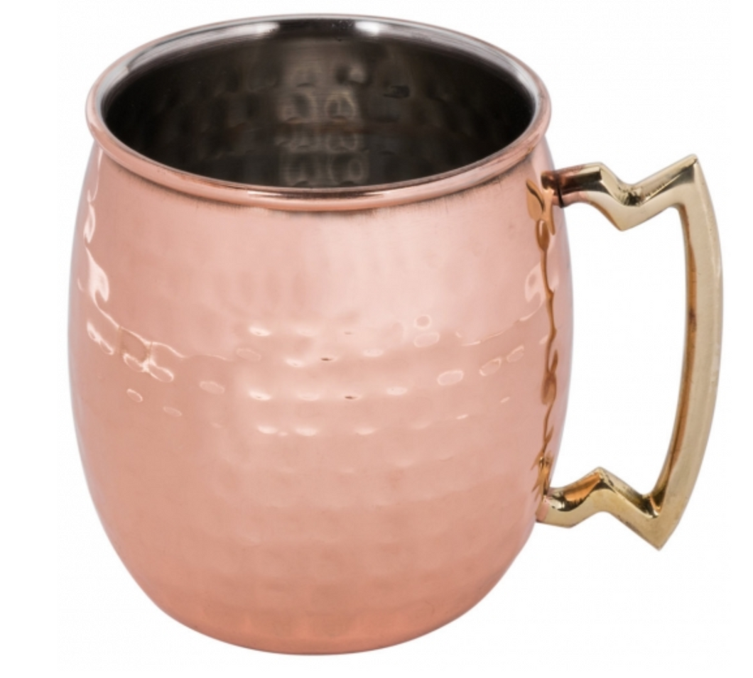 Winco, Copper Plated Moscow Mule Mugs (Hammered Finish)