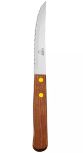 Winco, Wooden Handle Steak Knife (Pack of 12, Pointed Tip)
