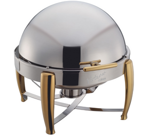 Winco, Virtuoso 6 QT Round Chafer with Gold-Tone Accents