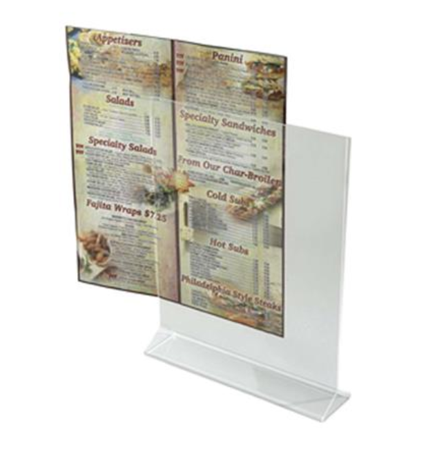 Winco, Double Sided Clear Acrylic Menu Stands