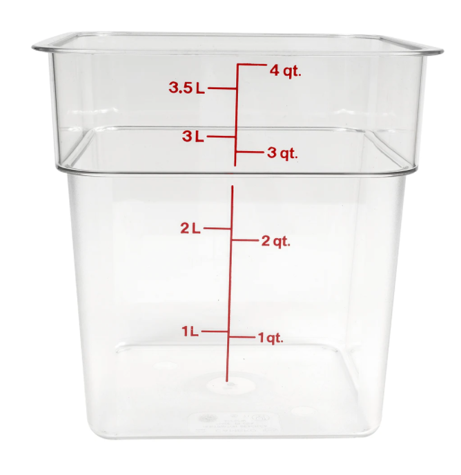 Thunder Group, 4 Quart Clear Polycarbonate Square Storage Container ...