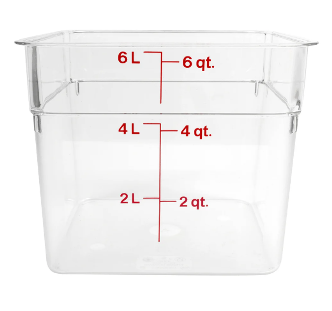 Thunder Group, 6 Quart Clear Polycarbonate Square Storage Container