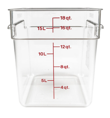 Thunder Group PLSFT018PC, 18-Quart Polycarbonate Square Food Storage  Containers, Clear