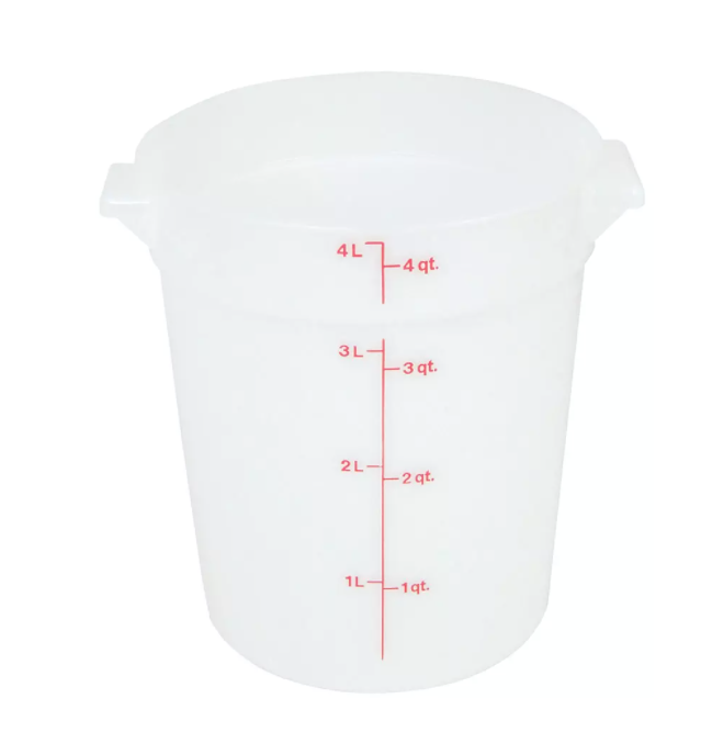 Thunder Group, 4 Quart White Polypropylene Circle Storage Container ...