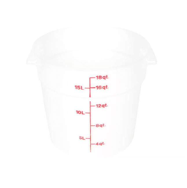 Round Storage Container, White, Polypropylene