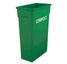 Load image into Gallery viewer, Winco, 23 Gallon Slender Recycle Trash Cans (Green / Blue)
