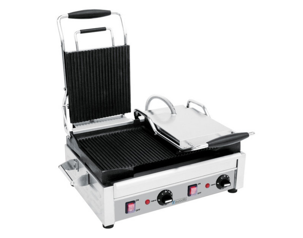 Eurodib, Double Panini Grill with Grooved Plates (220V)